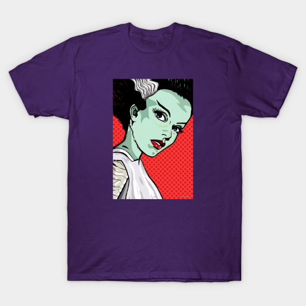 The Bride of Frankenstein Lichtenstein T-Shirt by FanboyMuseum